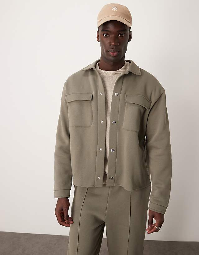 Asos ASOS DESIGN Oversized Shacket In Khaki