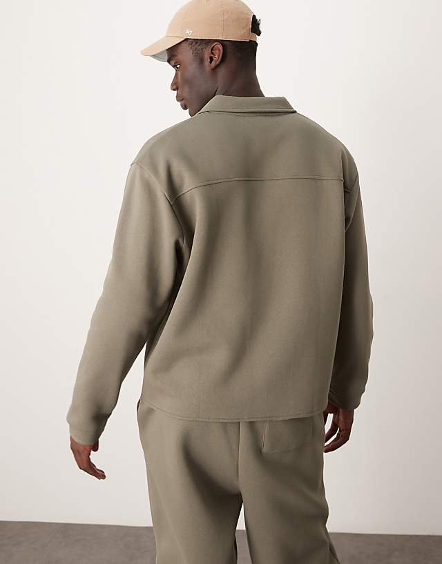 Asos ASOS DESIGN Oversized Shacket In Khaki