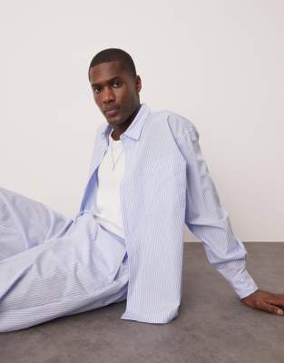 Asos ASOS DESIGN Oversized Stripe Co Ord In Blue