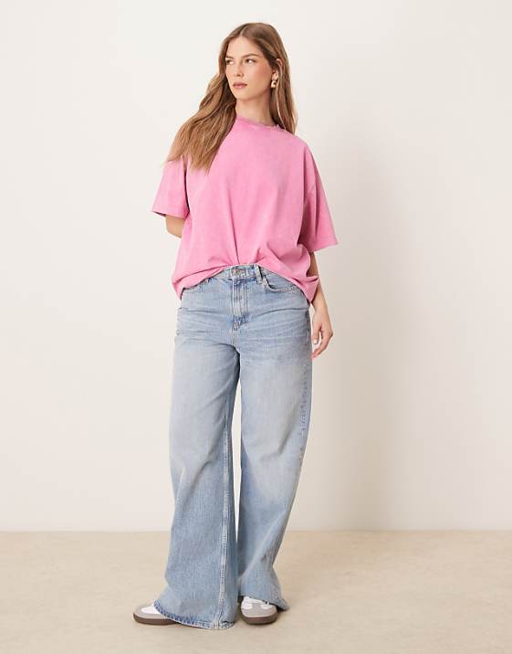 asos ASOS DESIGN oversized t-shirt in washed pink