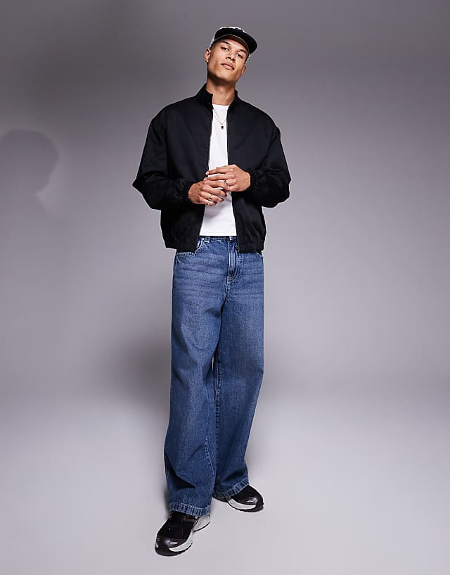 Asos ASOS DESIGN Oversized Track Jacket In Black