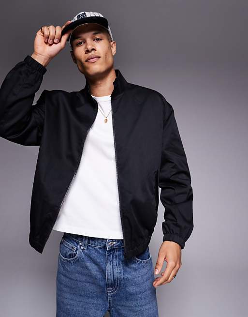 asos ASOS DESIGN oversized track jacket in black