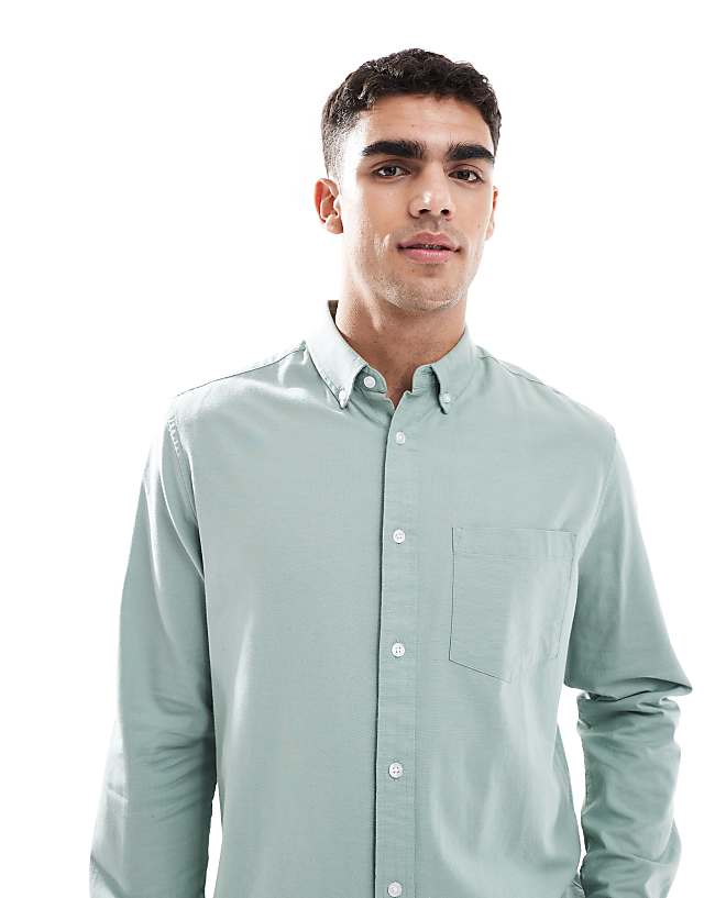 Asos ASOS DESIGN Oxford Regular Shirt In Green