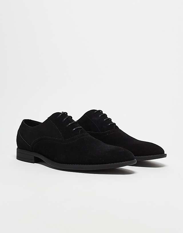 Asos ASOS DESIGN Oxford Shoes In Black Faux Suede