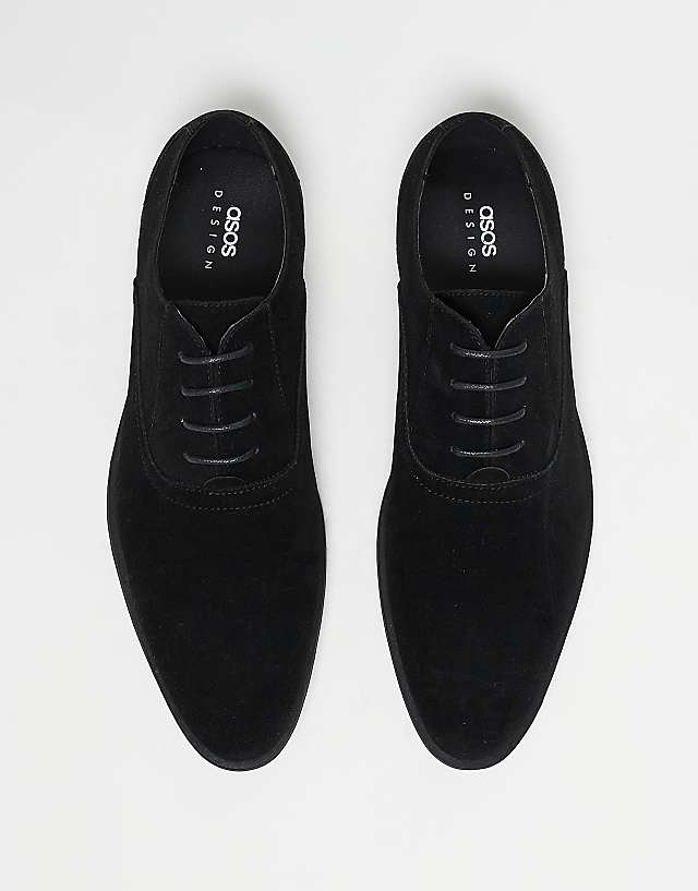 Asos ASOS DESIGN Oxford Shoes In Black Faux Suede