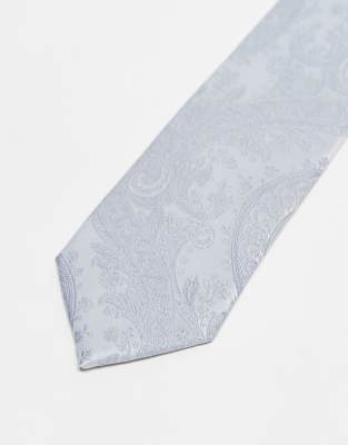 Asos ASOS DESIGN Paisley Print Tie In Grey