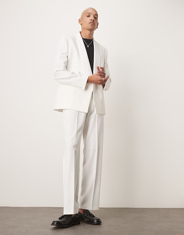 asos ASOS DESIGN regular tuxedo suit in white
