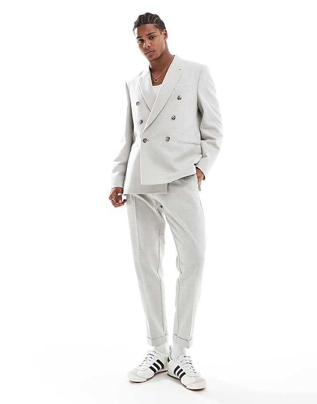 asos ASOS DESIGN regular wool blend suit in grey