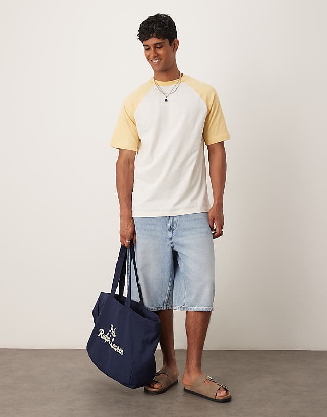 Asos ASOS DESIGN Relaxed Raglan T-shirt In Cream