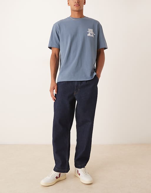 asos ASOS DESIGN relaxed tapered jeans in raw wash