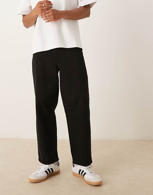Asos ASOS DESIGN Relaxed Tapered Trousers In Black