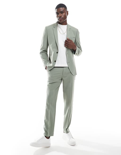 asos ASOS DESIGN sage green suit in slim fit