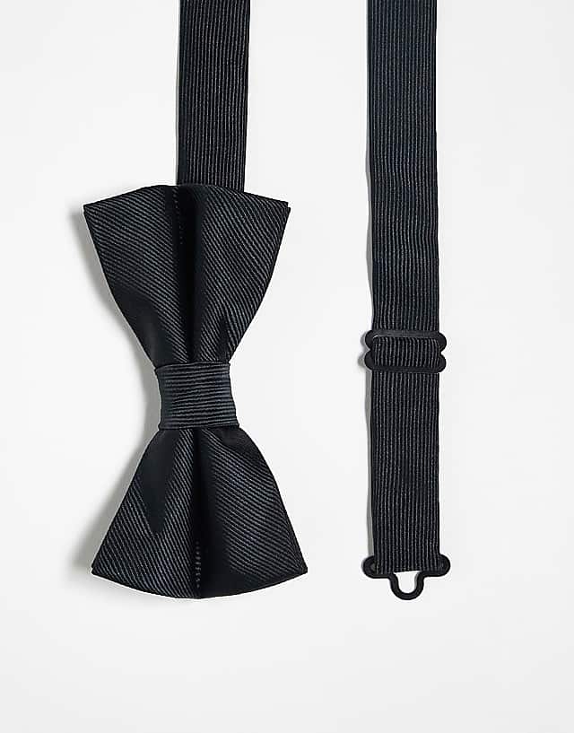 asos ASOS DESIGN satin bow tie in black