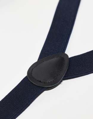 Asos ASOS DESIGN Satin Braces In Navy