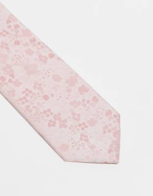 Asos ASOS DESIGN Satin Floral Print Tie In Pink