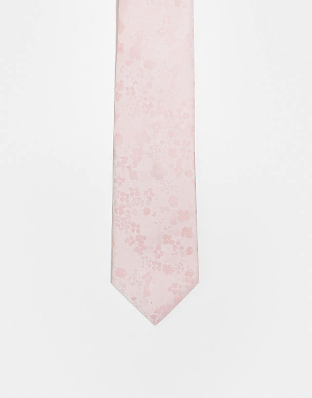 asos ASOS DESIGN satin floral print tie in pink
