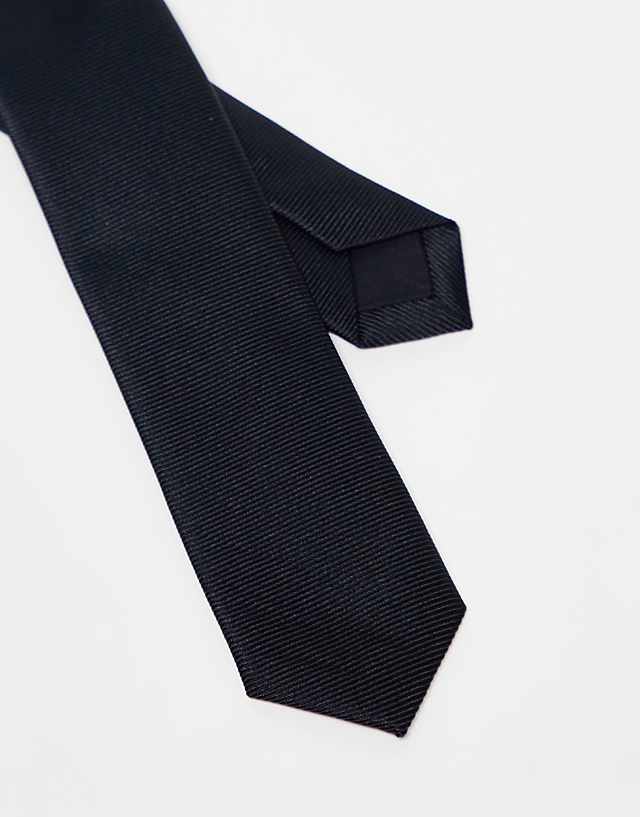 Asos ASOS DESIGN Satin Skinny Tie In Black