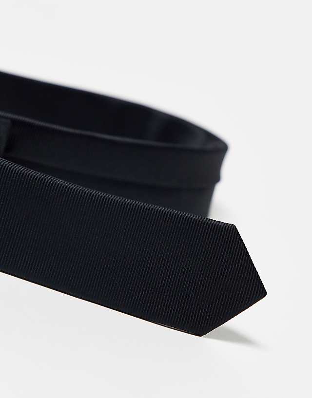 Asos ASOS DESIGN Satin Skinny Tie In Black