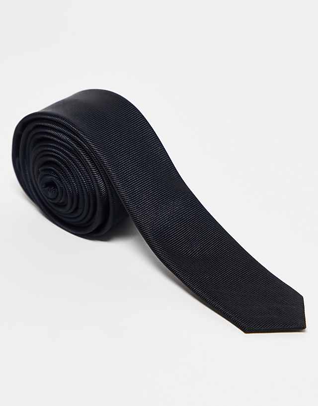 Asos ASOS DESIGN Satin Skinny Tie In Black