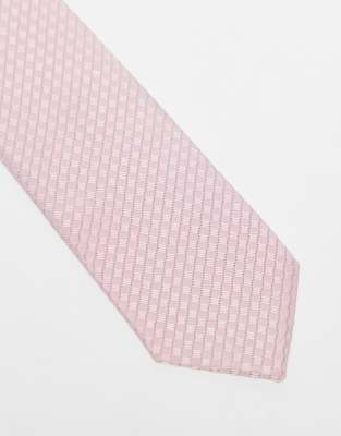 Asos ASOS DESIGN Satin Textured Tie In Pink