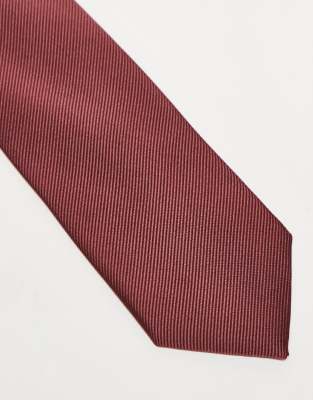 Asos ASOS DESIGN Satin Tie In Burnt Red