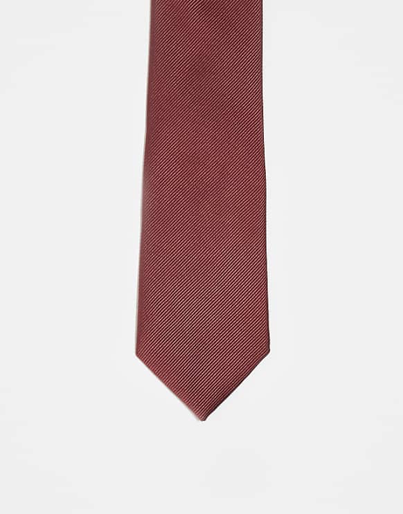 asos ASOS DESIGN satin tie in burnt red