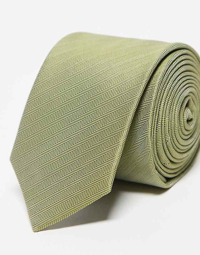 asos ASOS DESIGN satin tie in green