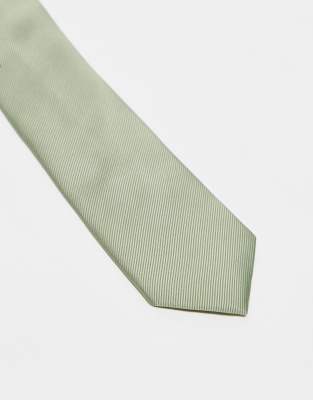 Asos ASOS DESIGN Satin Tie In Sage Green
