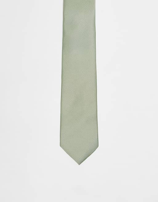 asos ASOS DESIGN satin tie in sage green