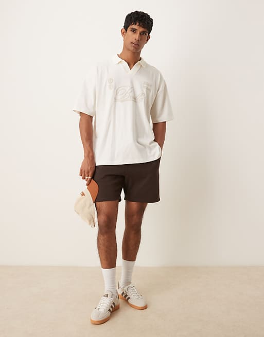 asos ASOS DESIGN shorter length short in brown