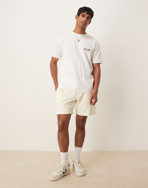 asos ASOS DESIGN shorter length short in cream