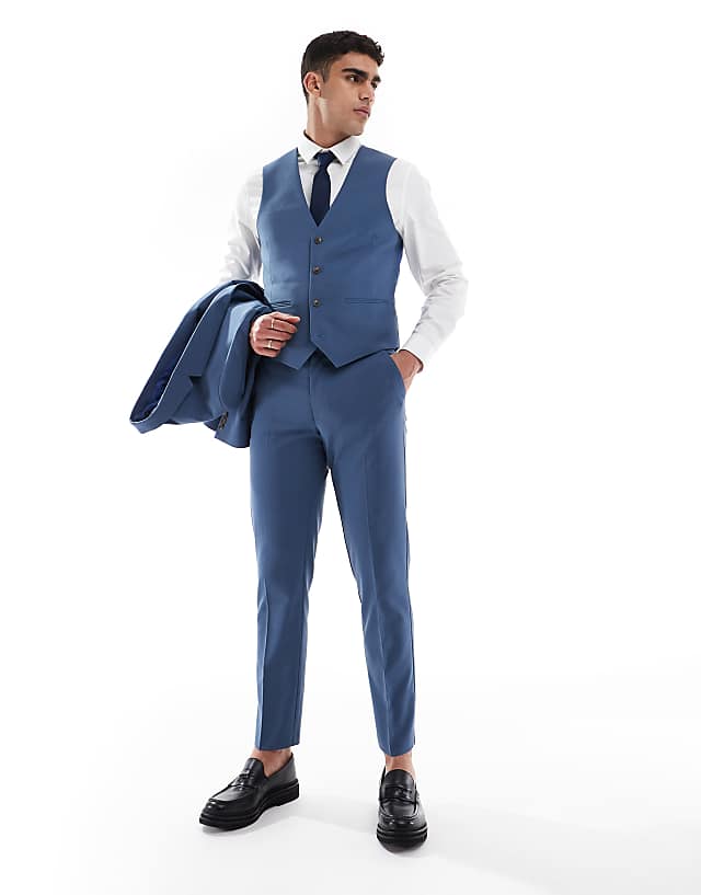 asos ASOS DESIGN skinny blue suit