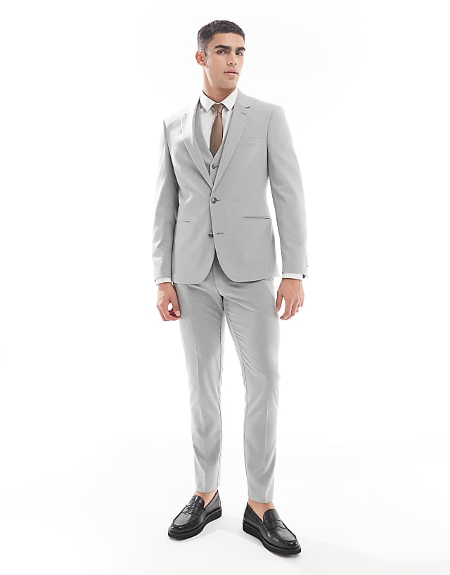 asos ASOS DESIGN skinny fit suit in grey