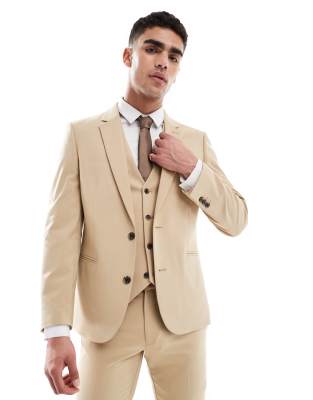Asos ASOS DESIGN Skinny Suit In Beige