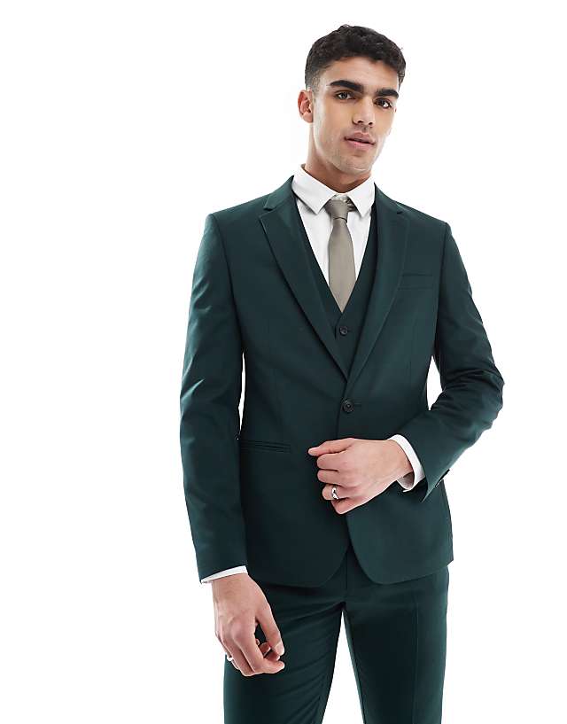 Asos ASOS DESIGN Skinny Suit In Dark Green Colour
