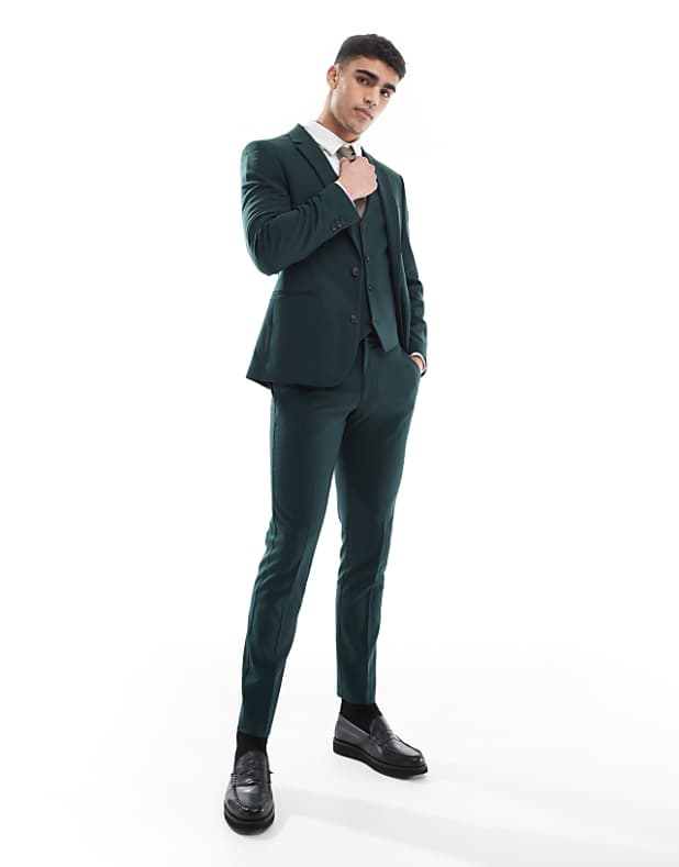 Asos ASOS DESIGN Skinny Suit In Dark Green Colour