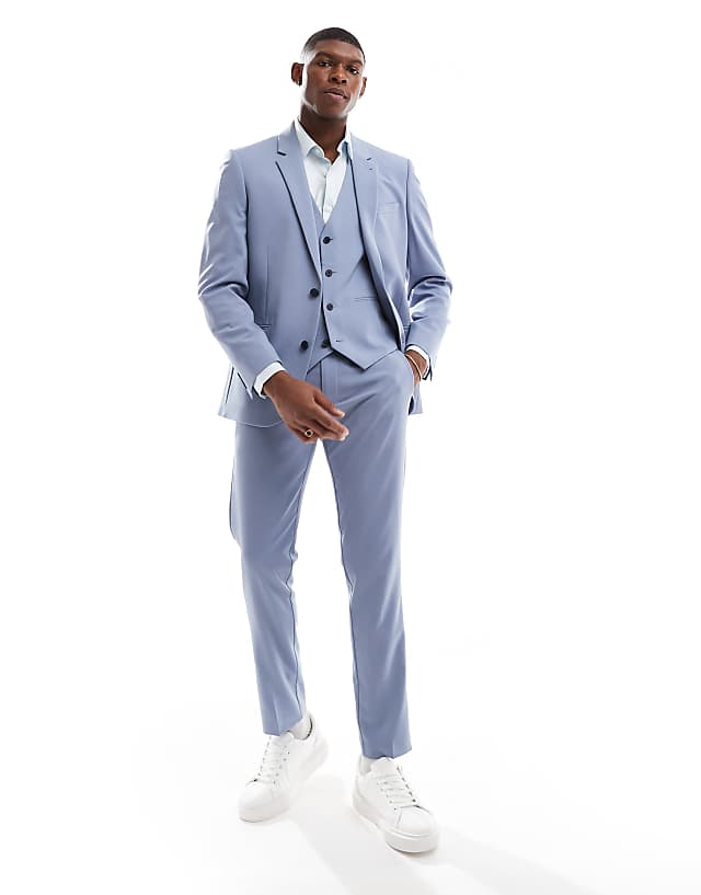 asos ASOS DESIGN skinny suit in dusty blue