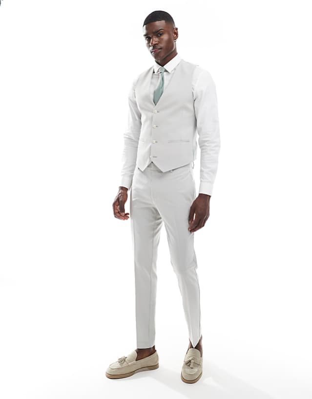 Asos ASOS DESIGN Skinny Suit In Light Grey