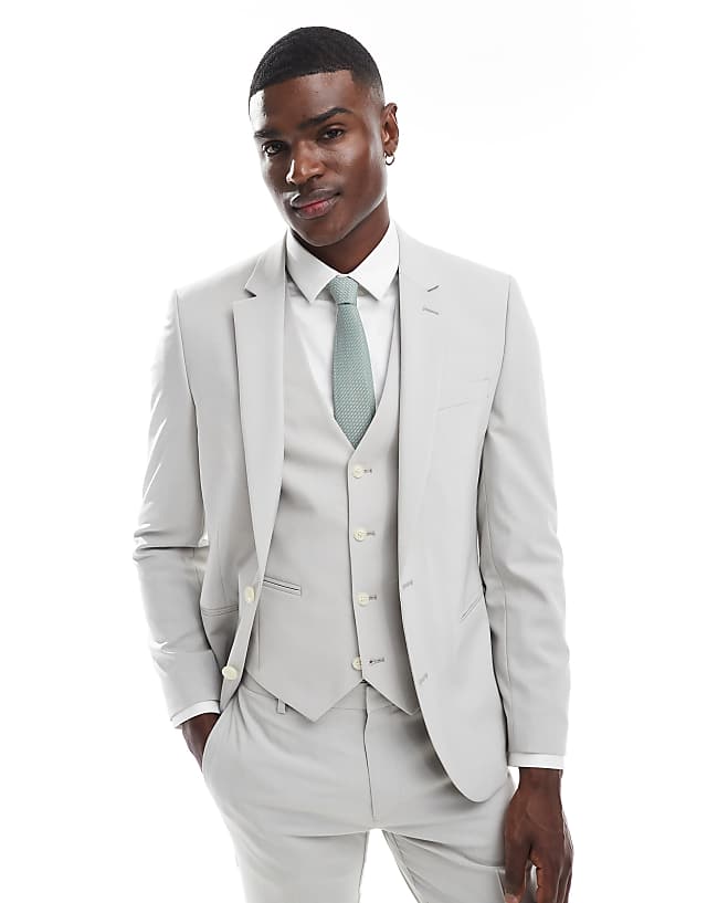 Asos ASOS DESIGN Skinny Suit In Light Grey