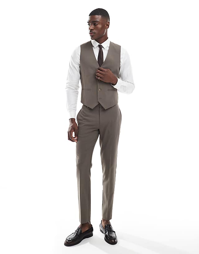 Asos ASOS DESIGN Skinny Suit In Mink Brown