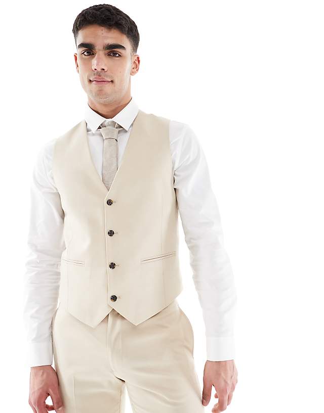 Asos ASOS DESIGN Skinny Suit In Stone Colour