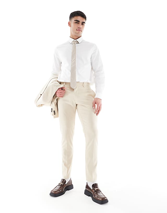 Asos ASOS DESIGN Skinny Suit In Stone Colour
