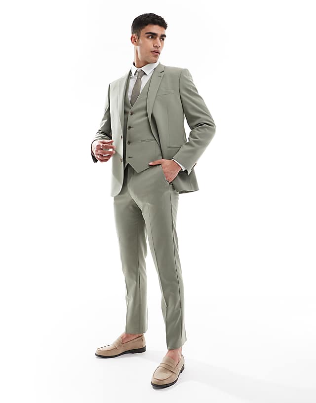 Asos ASOS DESIGN Skinny Suit Jacket In Khaki