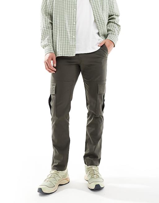 Asos ASOS DESIGN Slim Cargo Trouser In Dark Khaki