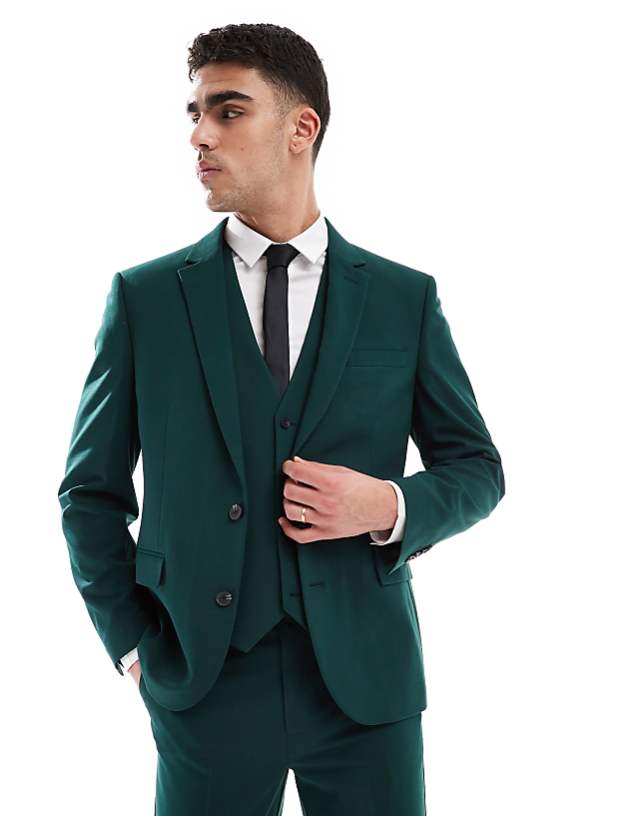 Asos ASOS DESIGN Slim Dark Green Suit