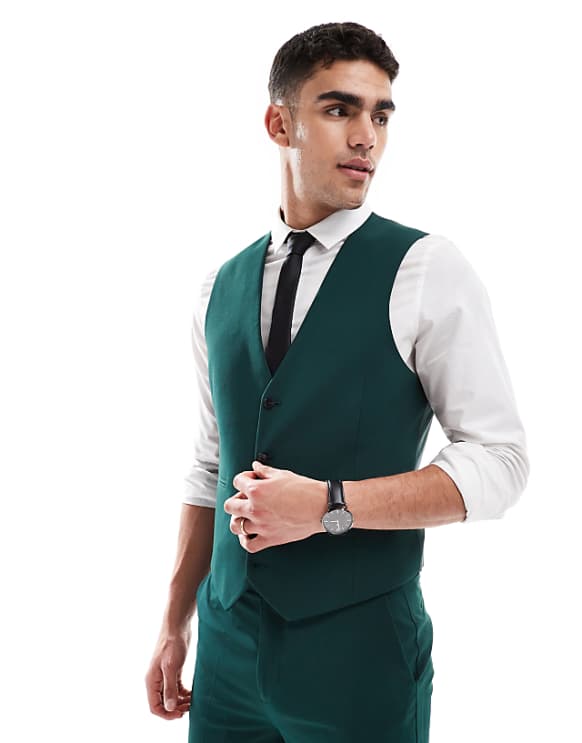 Asos ASOS DESIGN Slim Dark Green Suit