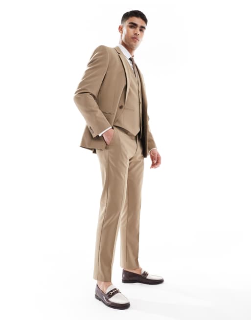 Asos ASOS DESIGN Slim Fit Suit In Dark Stone