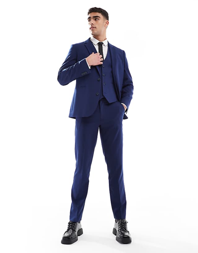asos ASOS DESIGN slim fit suit in navy