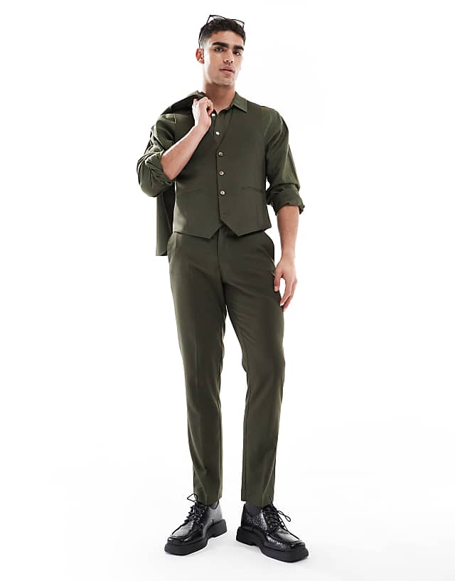 Asos ASOS DESIGN Slim Fit Suit In Olive Green