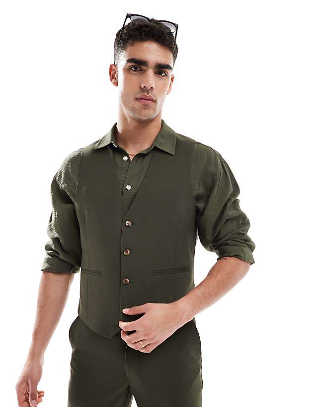 Asos ASOS DESIGN Slim Fit Suit In Olive Green